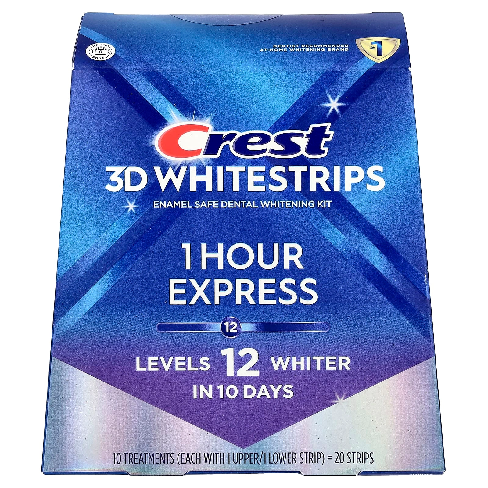 Benzi Crest 3D Whitestrips 1 Hour Express, 10 пакета, 12% концентрация, лечение за избелване на зъби