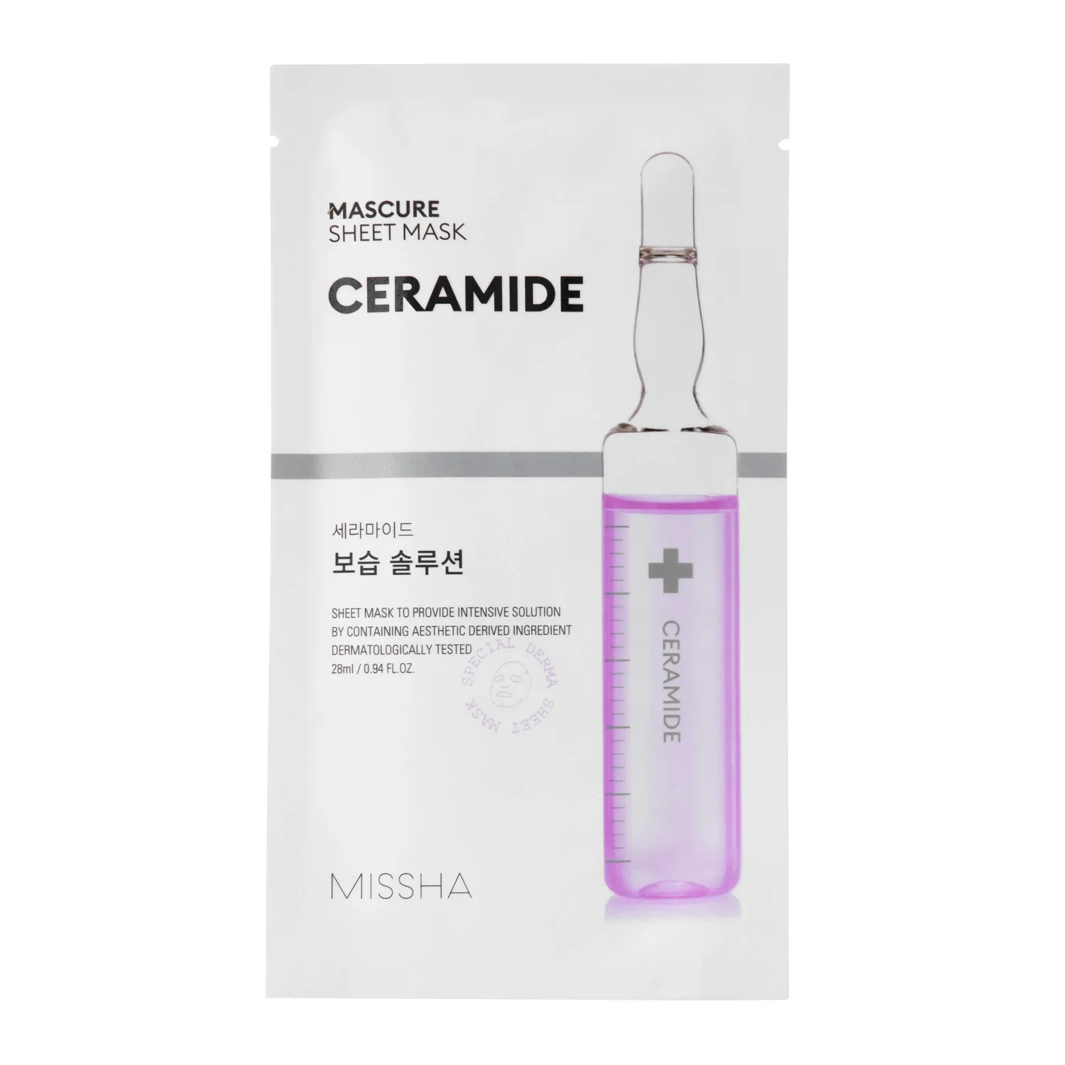 Missha, Mascure Moisture Barrier Solution Sheet Mask (Ceramide), Маска за бариера на кожата, 28 ml
