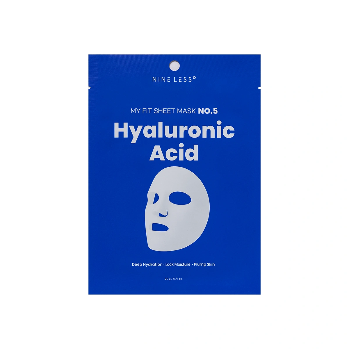Nine Less, My Fit Sheet Mask Хиалуронова киселина, Интензивна хидратираща маска, 1 лист