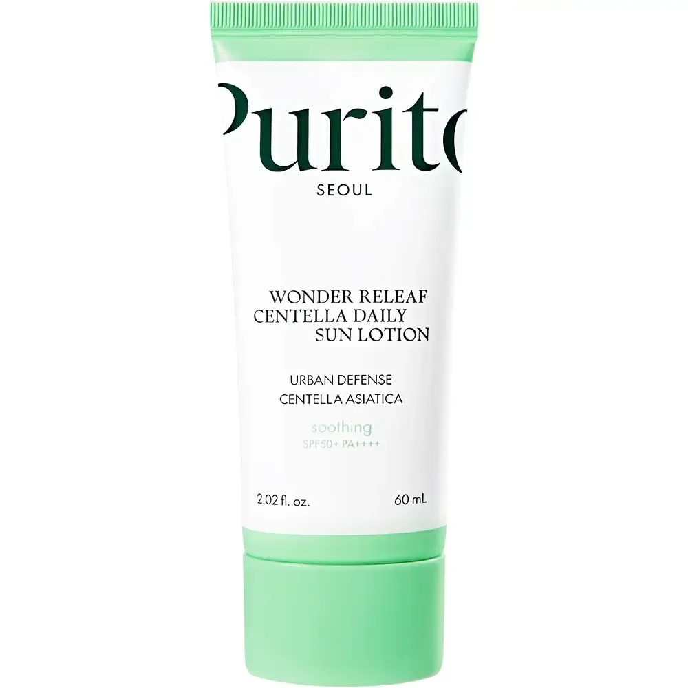 Purito, Wonder Releaf Centella Daily Sun Lotion SPF50+ PA++++, Успокояващ лосион с Центела, 60 ml