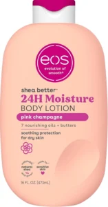 Eos, Лосион за тяло Shea Better Pink Champagne, хидратиращ лосион за тяло с шеа, веган, 473 ml
