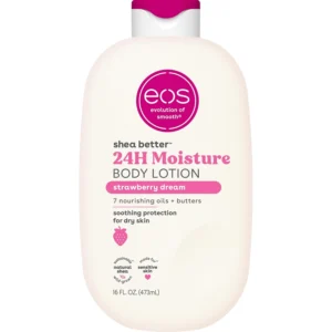 Eos, Shea Better Body Lotion Strawberry Dream, хидратиращ лосион за тяло с шеа, веган, 473 ml