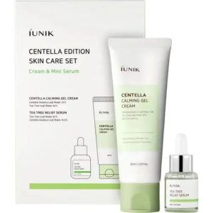 iUNIK Centella Edition Комплект за грижа за кожата (Centella Calming Gel Cream 60 ml + Tea Tree Relief Serum 15 ml) - 1