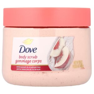 Dove, Бяла праскова и смляно оризово тяло скраб, Нежен ексфолиант с праскова, 425 g